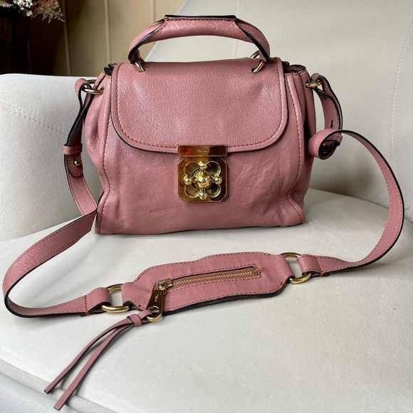Chloe Elsie 2Way Shoulder Bag Handbag Limited Edition Gold Hardware Pink - Picture 1 of 12